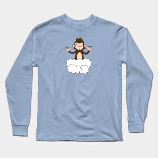 Meditating Monkey Long Sleeve T-Shirt